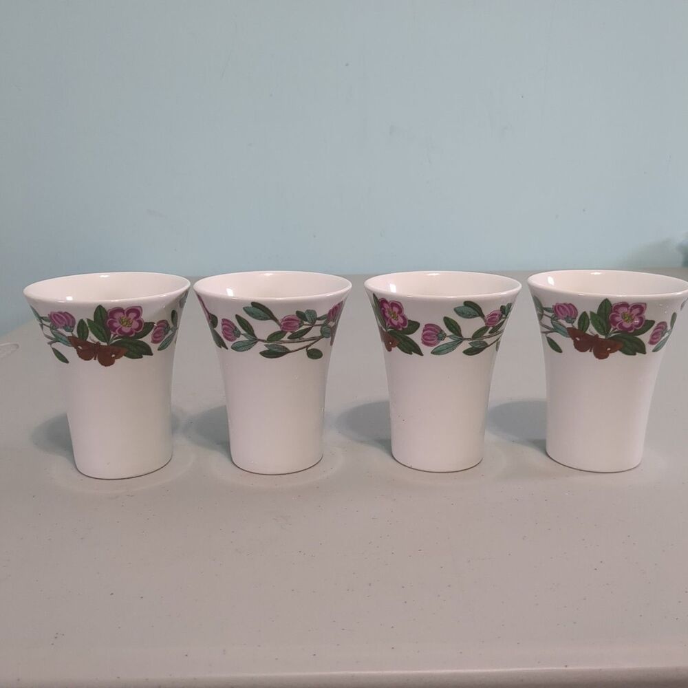 Portmeirion England Rhododendron BOTANIC GARDEN tumbler set lot of 4